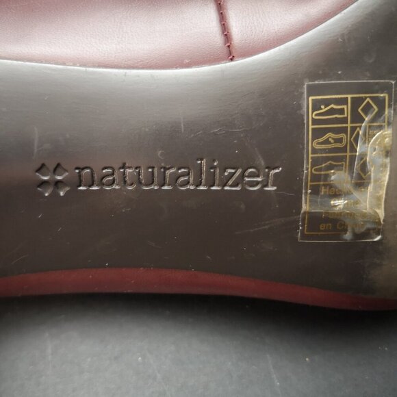 Naturalizer Ladies Size 9 Burgundy Faux Leather Susy Heeled Pumps - Picture 7 of 10